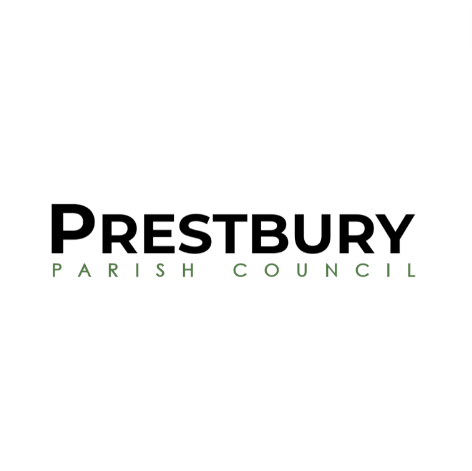 Text logo for Prestbury Parish Council