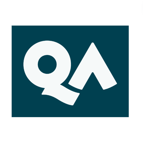 Text logo for QA ltd